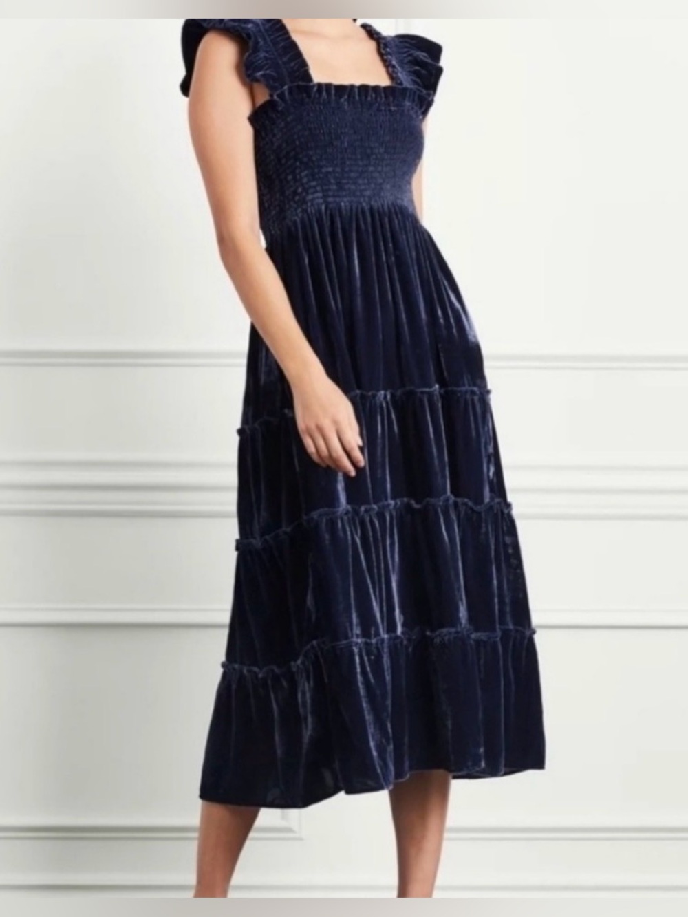 NWOT Hill House Ellie Navy Velvet Nap Dress